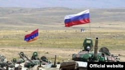 Armenia -- Armenian and Russian army units at a joint military exercise, undated