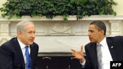 U.S. -- President Barak Obama (R) meets with Israeli Prime Minister Benjamin Netanyahu in Washington, DC, 18May2009