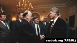 Станіслаў Шушкевіч з прэзыдэнтам ЗША Білам Клінтанам. 1994 г.