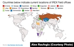 Current locations of IREX Field offices