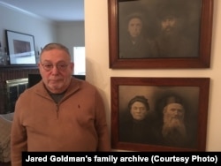 Jared's father by the photos of his ancestors from Belarus