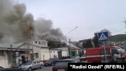 Tajikistan -- Dushanbe, fire, burnt, 20 April 2014