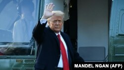 Трамп пакідае Белы Дом, 20 студзеня 2020.